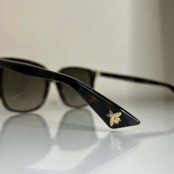 Gucci 57 mm Square Sunglasses in Black/Dark Havana - GG0022S 003 - Picture 6 of 8